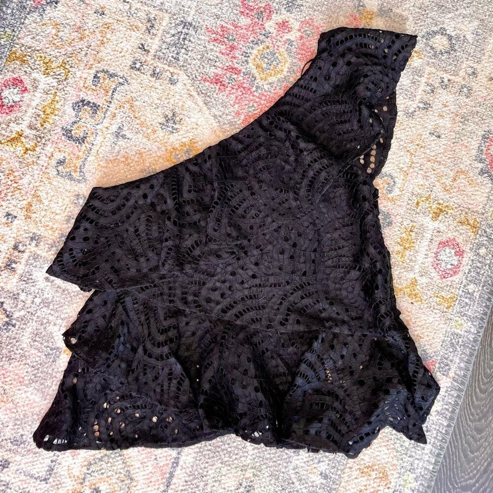 Highline Collective Tiered One Shoulder Lace Top Size XS
